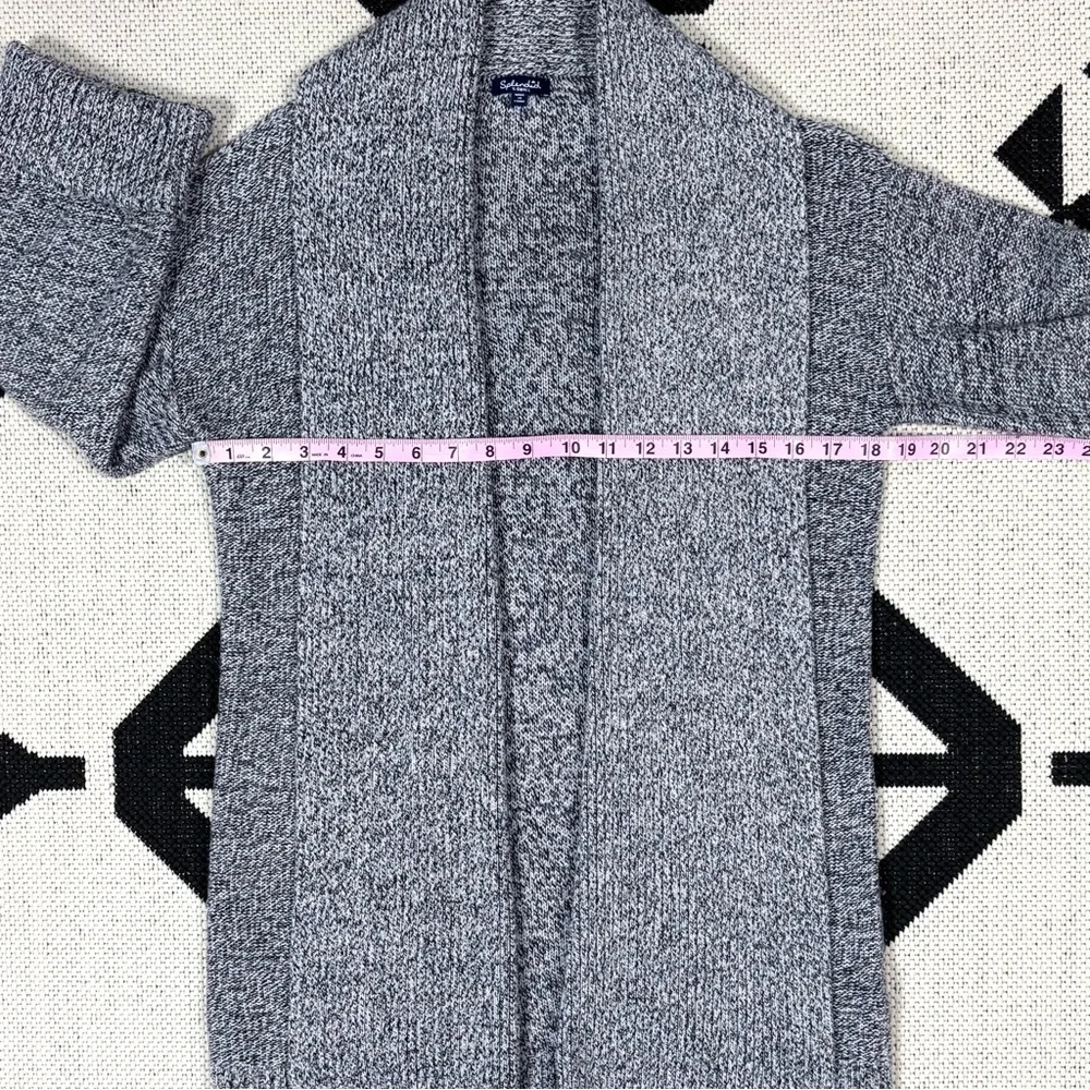 Splendid Briarwood Open Front Wool Bland Knit Cardigan in Marled Gray XS